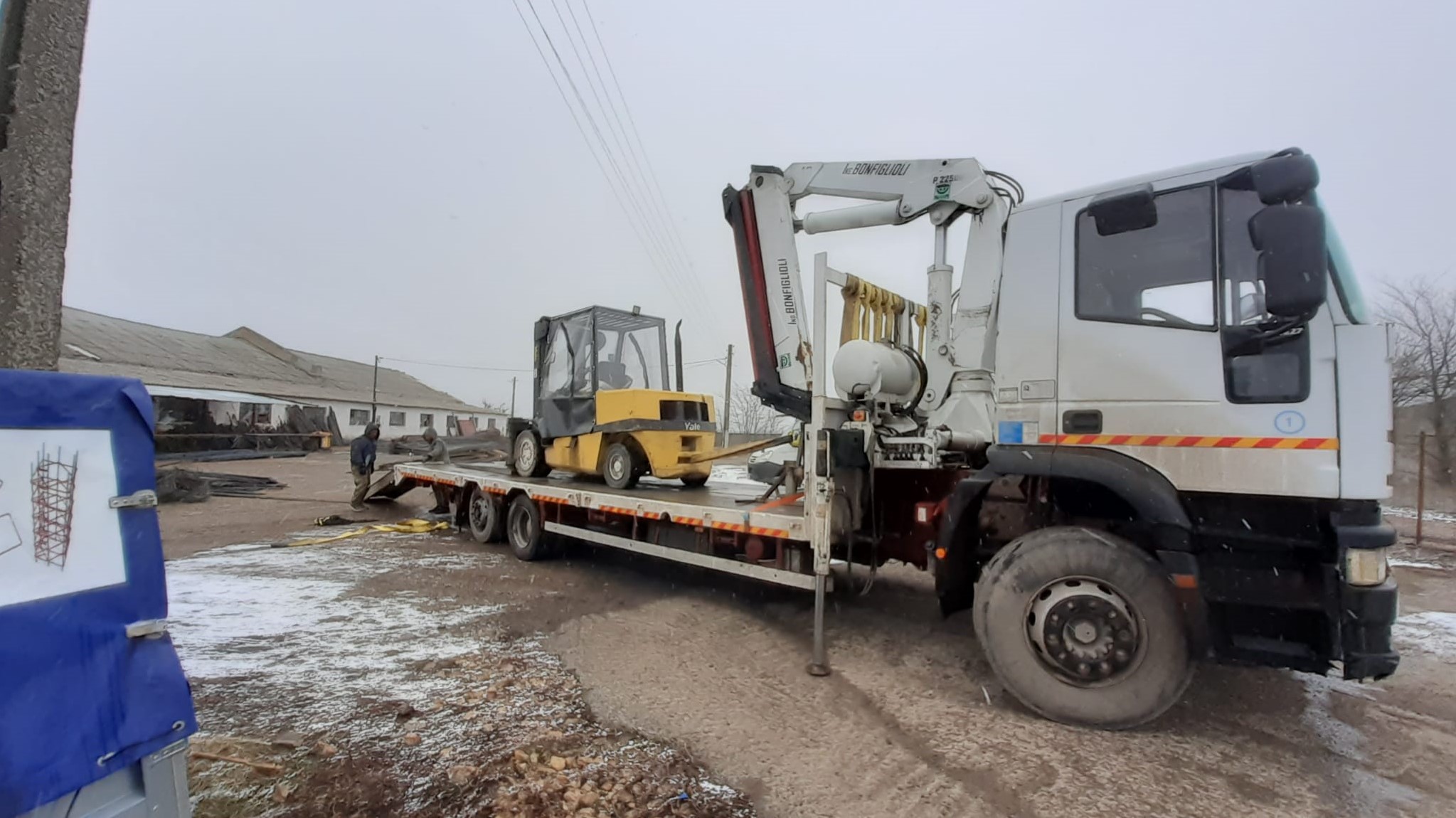 Transportul unui Stivuitor la Locatia Clientului